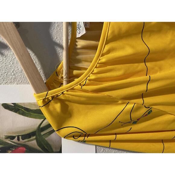 Vintage Just Young Yellow Dress with Snail Detail- Size 16/18 - Picture 2 of 8